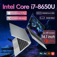 Ordinateur portable 14,1 pouces, Intel Core i7 8650U Dual Core, 12 Go de RAM, SSD 512 Go/1 To/2 To, Windows 11, PC portable gamer 1