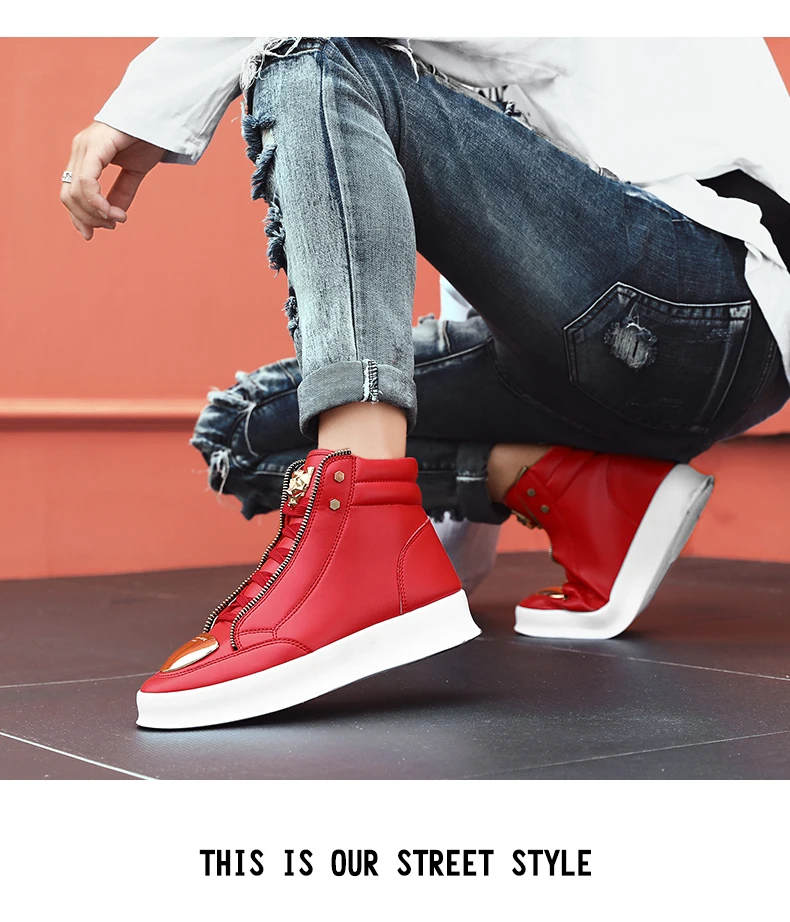 Leather Tourism Waterproof Shoes Men high top Sneakers - Uniqwear