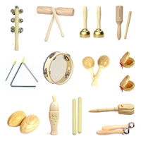 Toddlers Early Education Castanet Sand Hammer Tambourine Kindergarten Orff Percussion Instrument Musical Toys for Baby 1pc 2