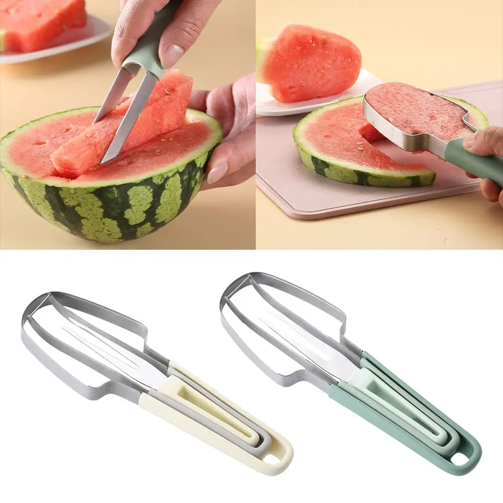 3-in-1 Watermelon Cutter Fruit Carving Knife Multi-functional Melon Fork Slicer Tool For Camping Kitchen Gadgets For Summer