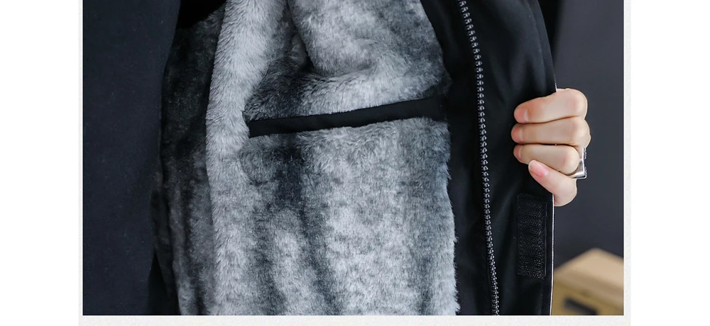 DIMUSI Winter Men's Mid-Long Parkas Coats Male Thermal Hooded Jackets Men Classic Fur Collar Fleece Liner Padded Jacket Clothing