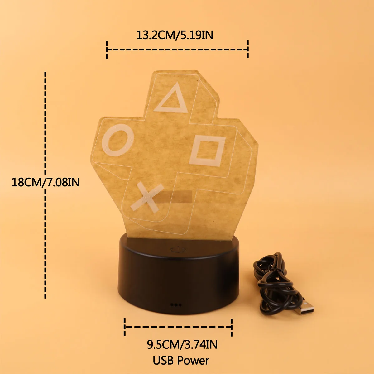 3D Gaming Controller LED Night Light 4