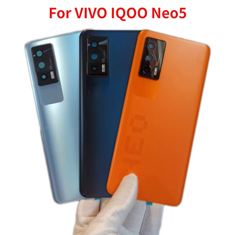 

Original Back Cover For Vivo iQOO Neo5 V2055A Battery Cover Glass Rear Door Housing Case With Camera lens+logo Replacement