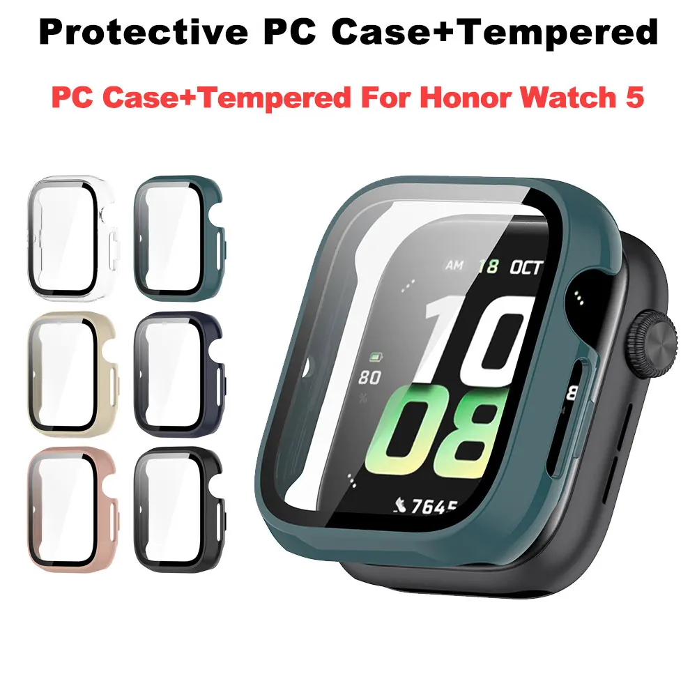 Durable Tempered Glass Watch Case with Screen Protector & Dustproof Frame