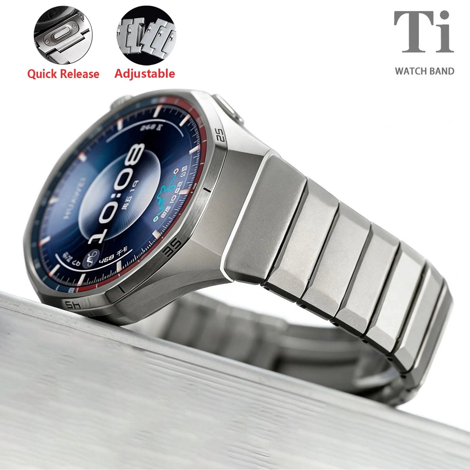 Official Titanium Strap for Huawei Watch GT6 Pro – Premium No-Gap Bracelet