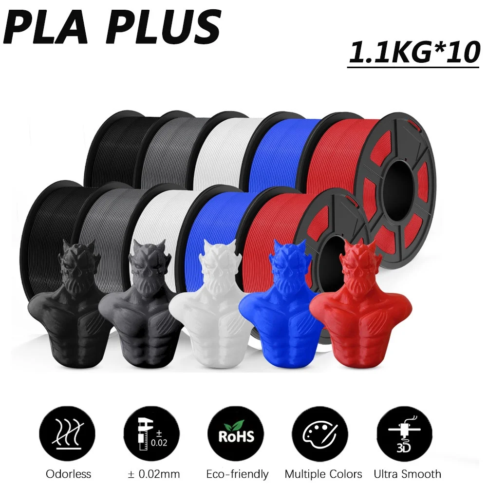 Filamento PLA/PLA Meta/PETG/PLA PLUS/PLA mate para impresora 3D JAYO de 1,75 mm, 10 rollos, materiales de impresión 3D para impresora 3D y bolígrafo 3D
