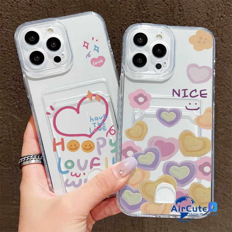 Sweet Heart Card Photo Holder Soft Case - Stylish Protective Back Cover