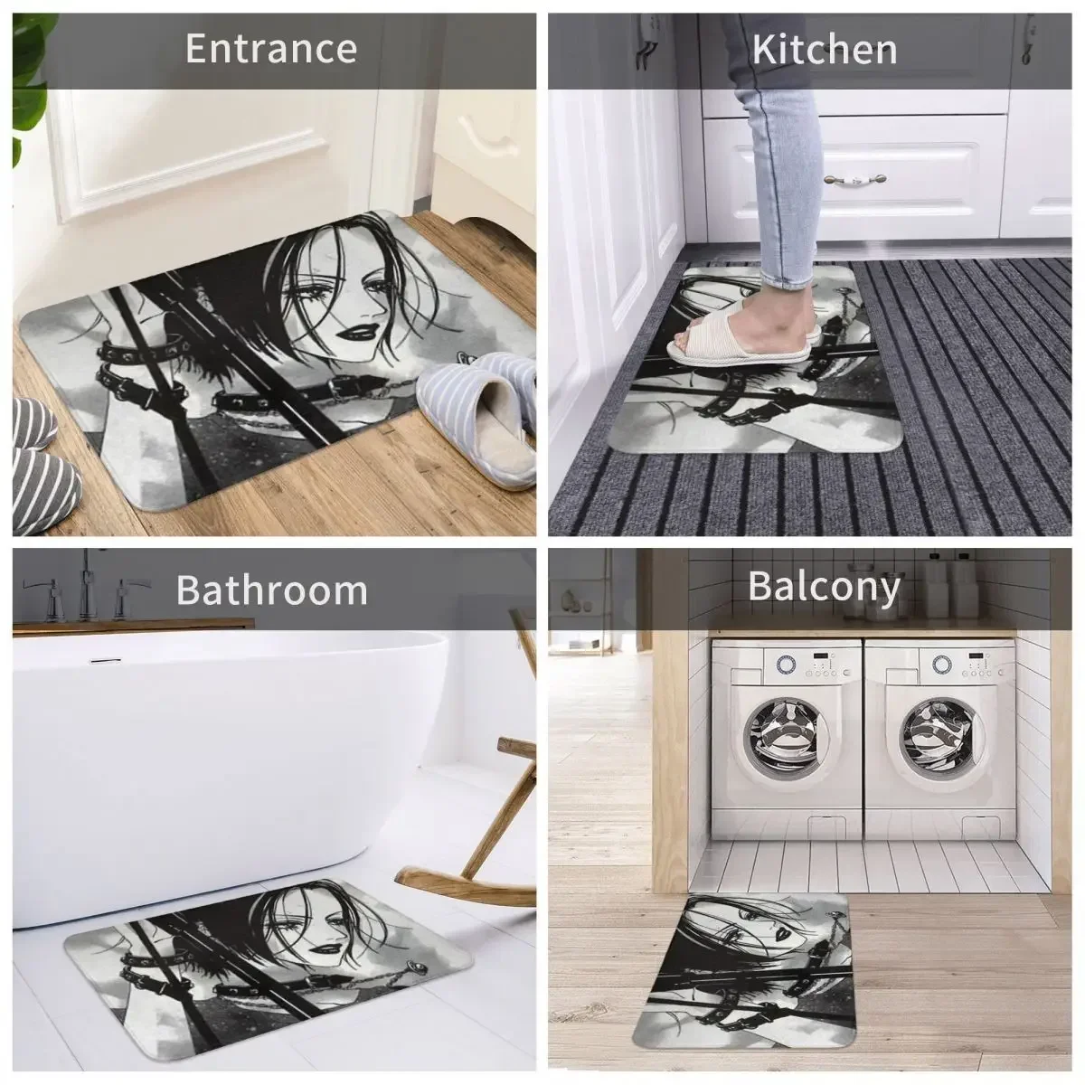 NANA Non-slip Doormat Bath Mat Singer Balcony Carpet Welcome Rug Indoor Decorative 5