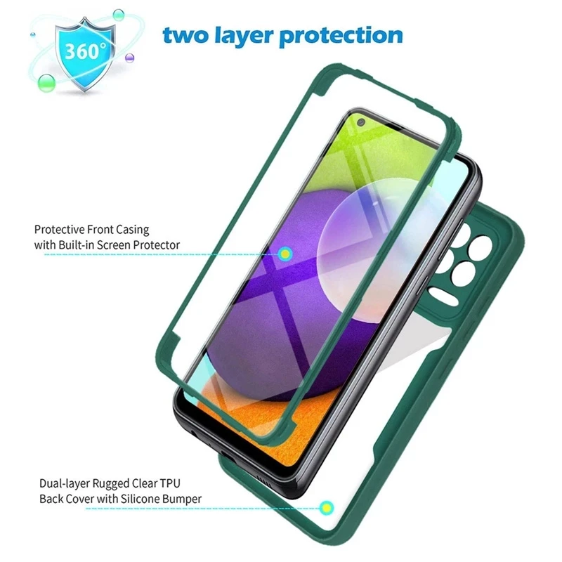 360 Full Body Phone Case with Built-In Screen Protector Cover