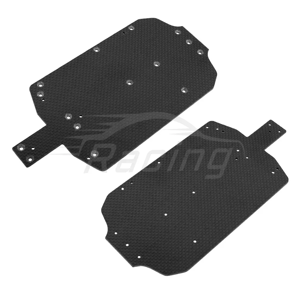 Carbon Fiber Base Plate + Alloy Chassis Guard Rail Kit for 1/14