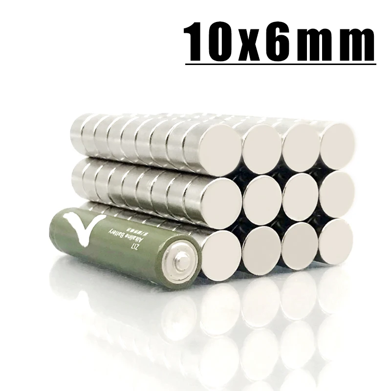10x6 Neodymium Magnet 10mm x 6mm N35 NdFeB Round Super Powerful Strong Permanent Magnetic Disc 2/5/10/20/50/10000Pcs
