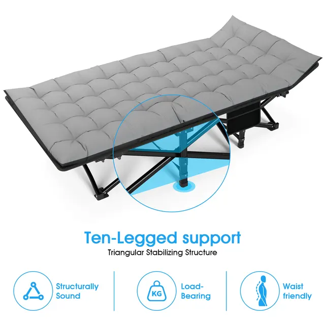 Folding Camping Cot Camp Cots Portable Heavy Duty Outdoor Camping Bed for Adults Home Beach RV Noon Break 200KG Bearing 4 Folding Camping Cot Camp Cots Portable Heavy Duty Outdoor Camping Bed for Adults Home Beach RV Noon Break 200KG Bearing 4