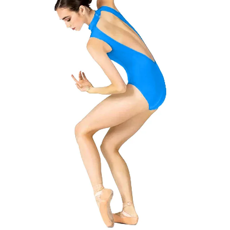 Women Sleeveless Ballet Dance Tank Leotards Open-back for Adult Gymnastics Black Bodysuits Backless Rompers Stage Costumes Nylon