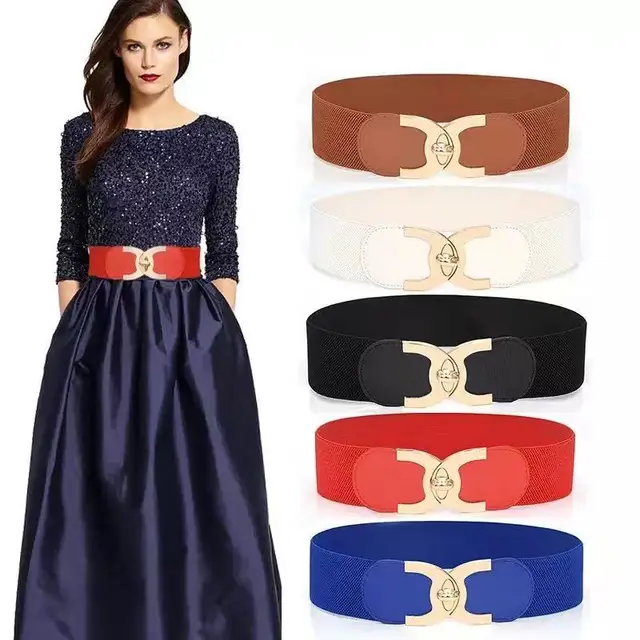 Style Buckle Elastic Wide Belt Wide Cummerbund Strap Belt Waist Female Women Accessories ceinture 1