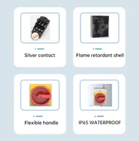 IP65 กันน้ํา Disconnect Isolator Switches 16A 4 เสากุญแจสวิตช์ลูกเบี้ยวโรตารีโหลดไฟฟ้าสวิตช์ความปลอดภัย 5