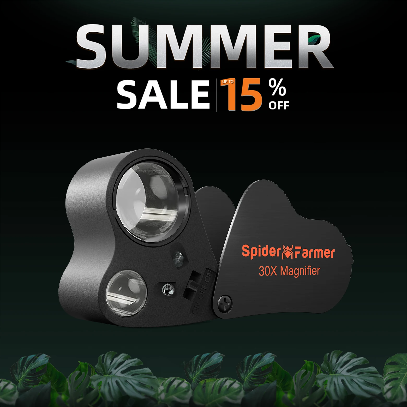 30X 60X Foldable Magnifier Plant Magnifying Glass with LED Light Jewelers Loupe Magnifier Eye Loop Jewelry Pocket Spider Farmer led grow light