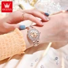 OLEVS 9943 Women's Watches Fashion Original Quartz Wrist Watch For Women Roman Inlaid Zircon Dial Waterproof Ladies Watch 3