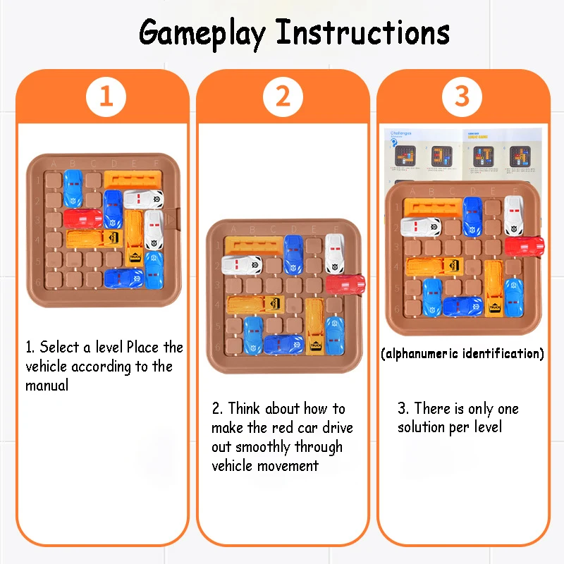 Kids Car Model Maze Parking Adventure Brain Game Montessori Intelligence Logical Thinking Training Strategy Game Educational Toy 3