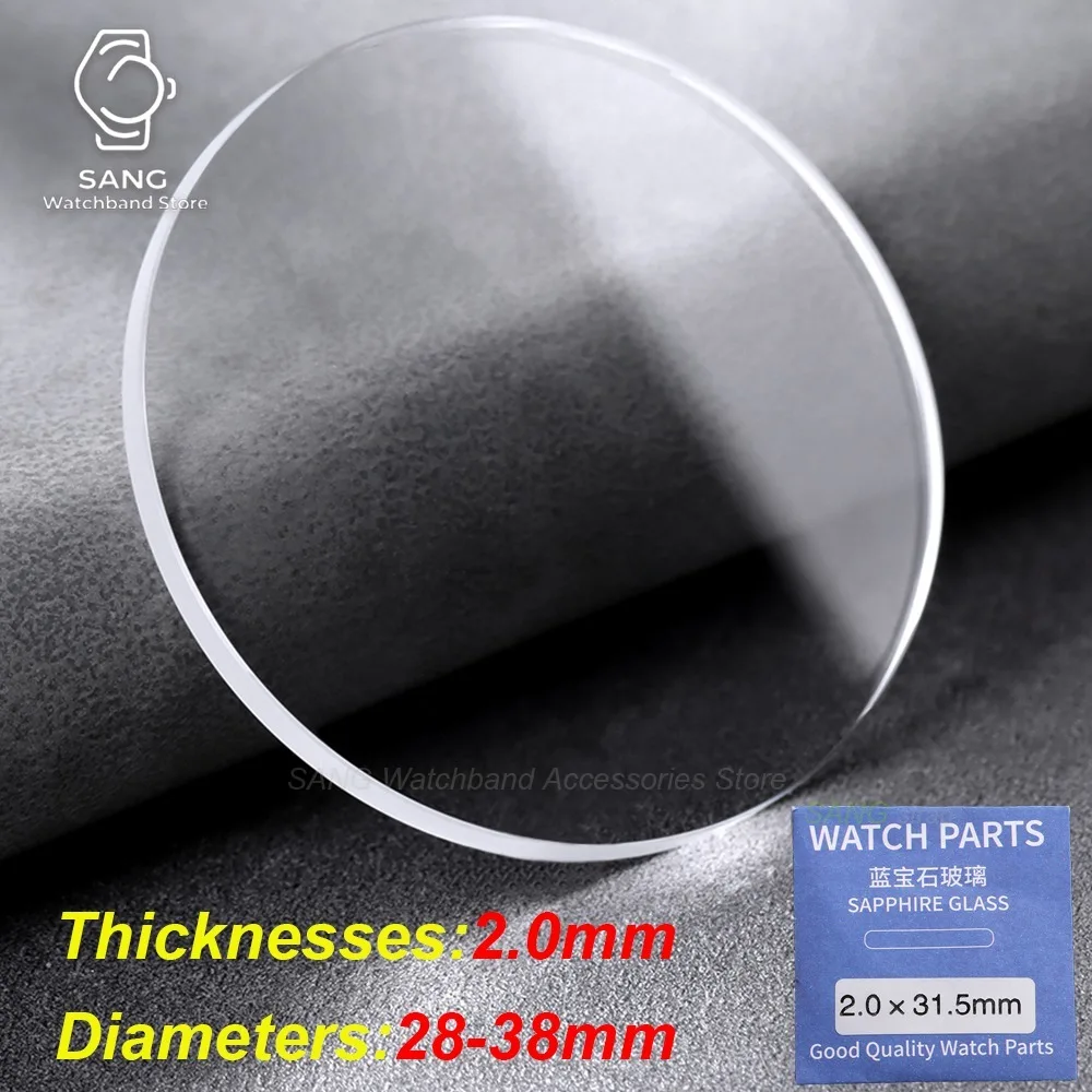 Premium Universal Sapphire Watch Glass Replacement - Flat Transparent Crystal Lens, Multiple Sizes & Thickness