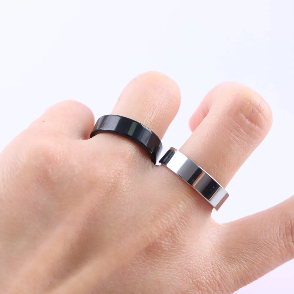 10pcs/lot Multicolor Smooth Stainless Steel Polishing Rings Width 2mm-8mm for Women Men stainless steel ring,finger ring