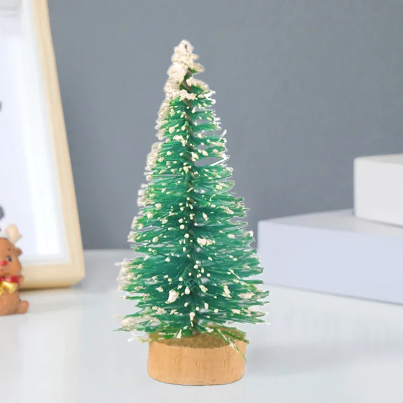 12 Piece DIY Mini Christmas Tree Sisal Silk Cedar - Desktop Decoration Small Christmas Tree 2025 Xmas New Year Navidad Decor