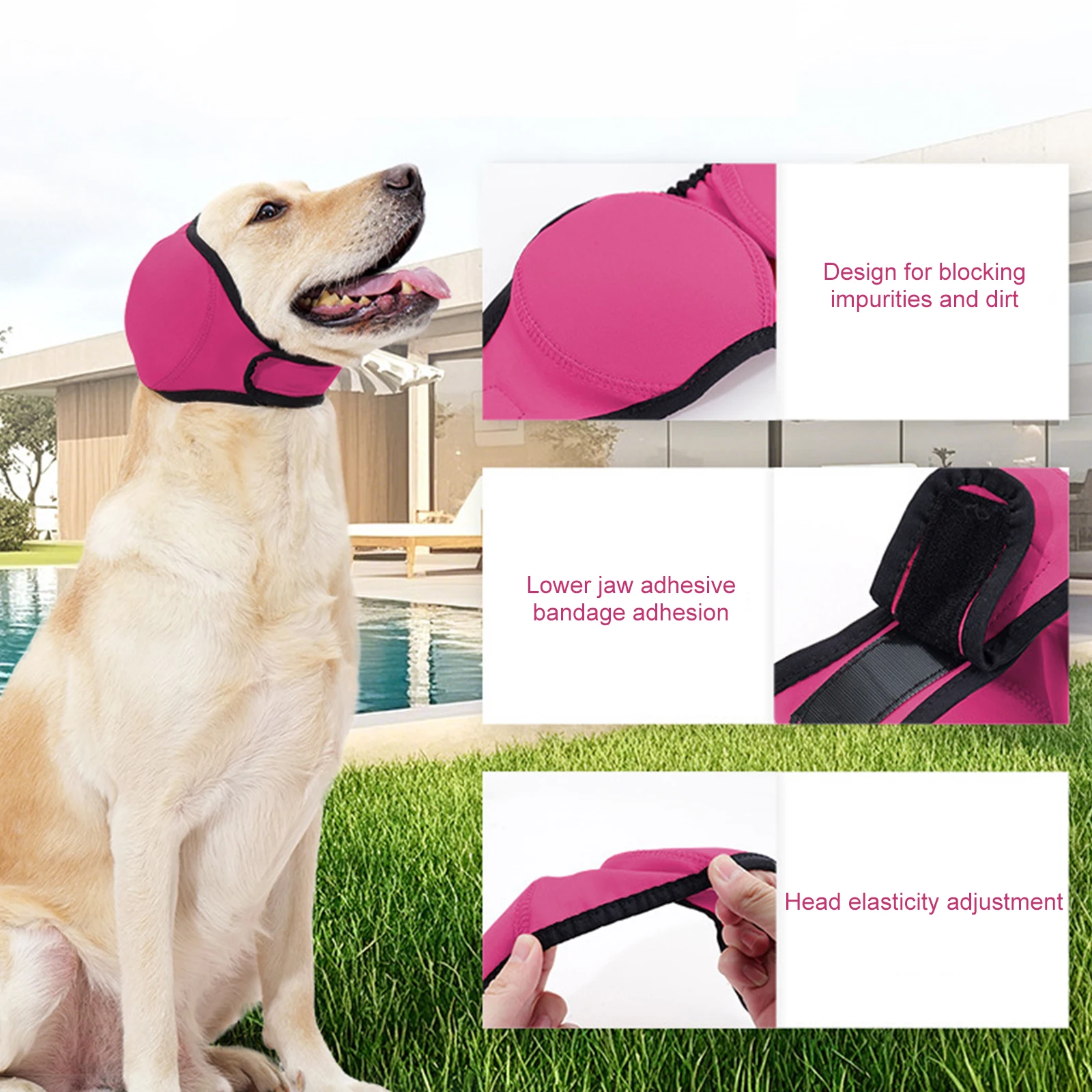 Dog Ear Covers Noise Reduction Dog Earmuffs Adjustable Anti-noise Pet Ear Muffs for Small Large Dogs Waterproof Pet Headcover