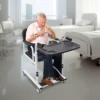 Hydraulic Patient Lift Transfer Chair, 330.7Lbs Nursing Wheelchair for Car, Aid Elderly 180° Split Seat Bathroom Bedside Commode 1