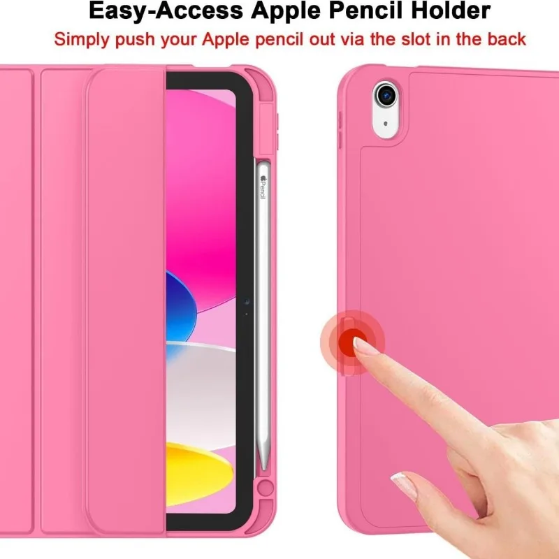 Magnetic Smart Tablet Cover with Pencil Holder and Auto Wake & Sleep Function