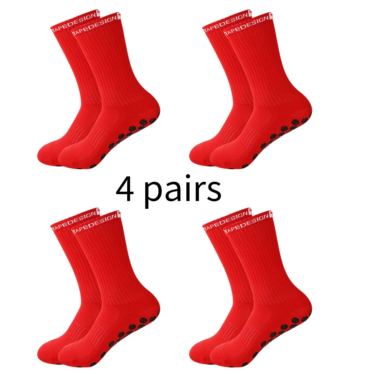 New Solid Color Anti Slip Rugby Sports Socks for Men's Sports Bicycles Short Socks for Men's Athletes 4 pairs Sports Socks Football Socks Fitness Sports Socks Sport Socks