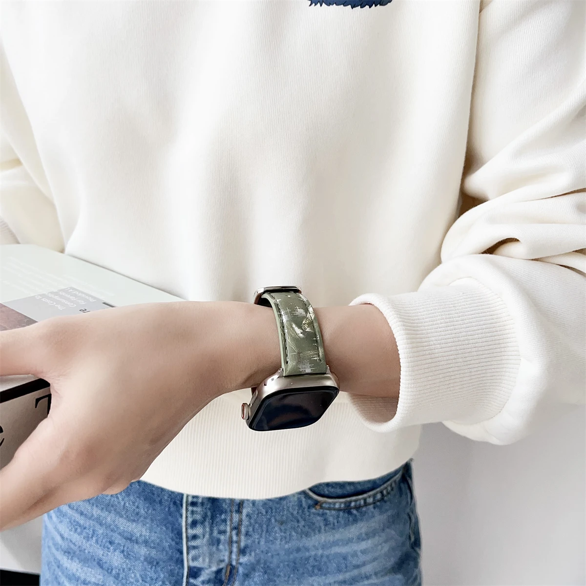 Correa de reloj para smartwatch de cuero pu correa de moda_voghion.com