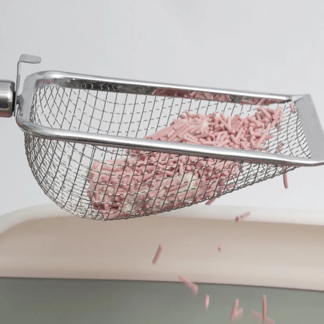 Stainless Steel Mesh Cat Litter Scoop Durable Litter Cleaner Corner Shovel Litter Shovel Pet Cleaning Tool Cat Supplies