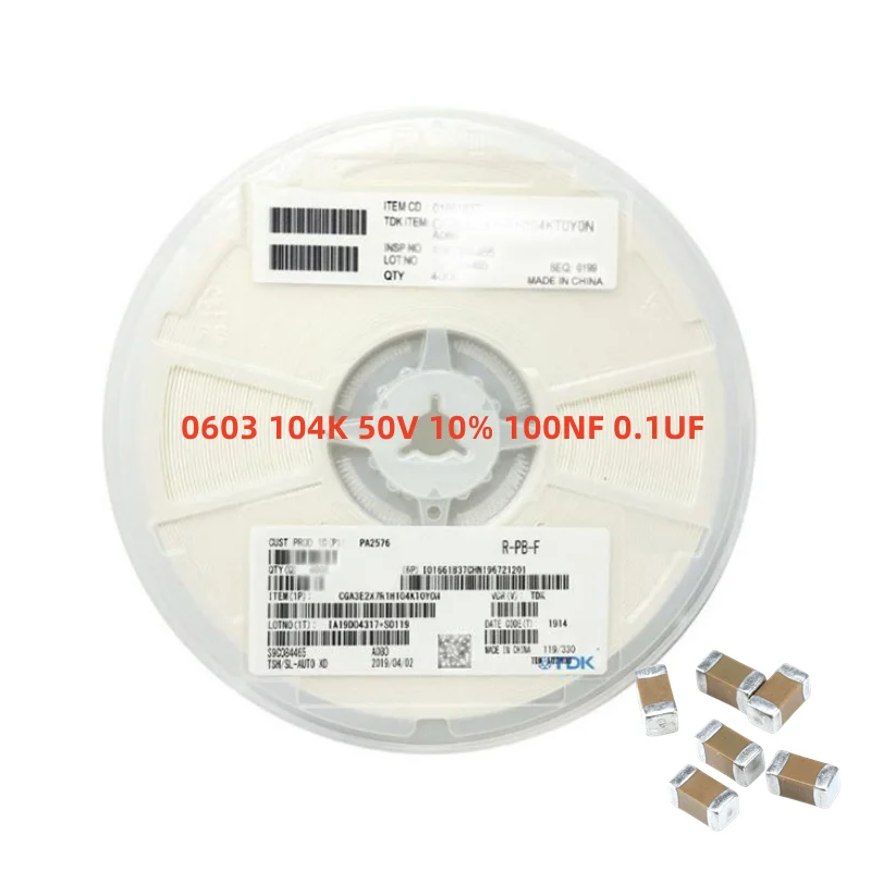 

SMT Национальный гигантский конденсатор CC0603KRX7R9BB104 0603 104K 50V 10% 1 00NF 0,1 UF
