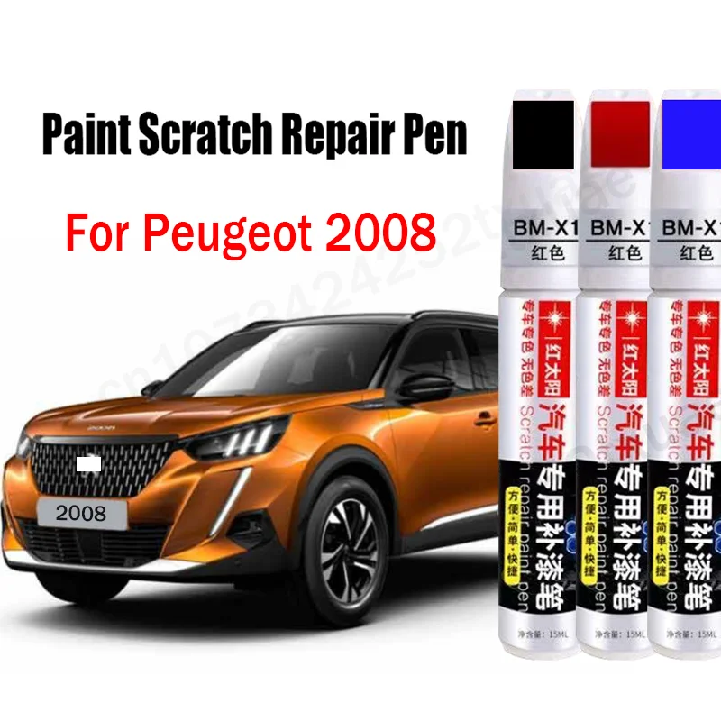 Car Paint Scratch Repair Pen for Peugeot 2008 Touch-Up Pen Remover Paint Care Accessories Black White Red Blue Gray car paint scratch repair pen for changan cs35 cs35 plus 2024 2023 2022 touch up pen remover paint care accessories