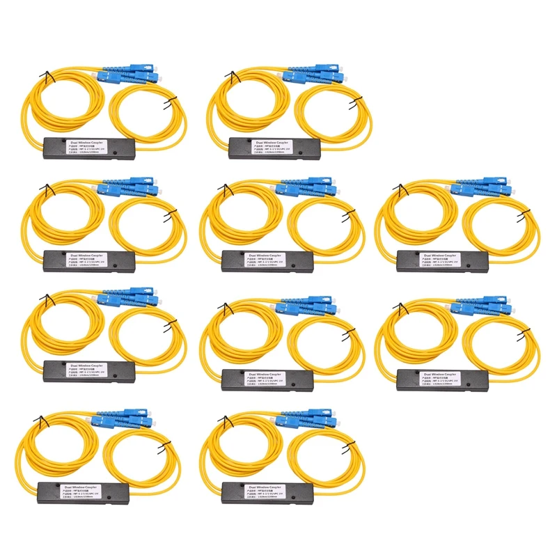 10X Ftth SC UPC 1X2 Plc Singlemode Fiber Optical Splitter Fbt Optical Coupler