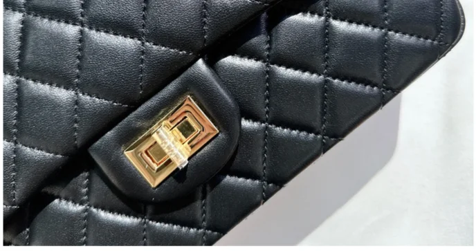 Damen Stepptasche Aus Lammleder Mit Kette Umhängetasche_voghion.com
