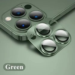 Premium Dual Pack Metal Alloy & Tempered Glass Camera Lens Protector Film - iP11   iP12mini (Dark Green)