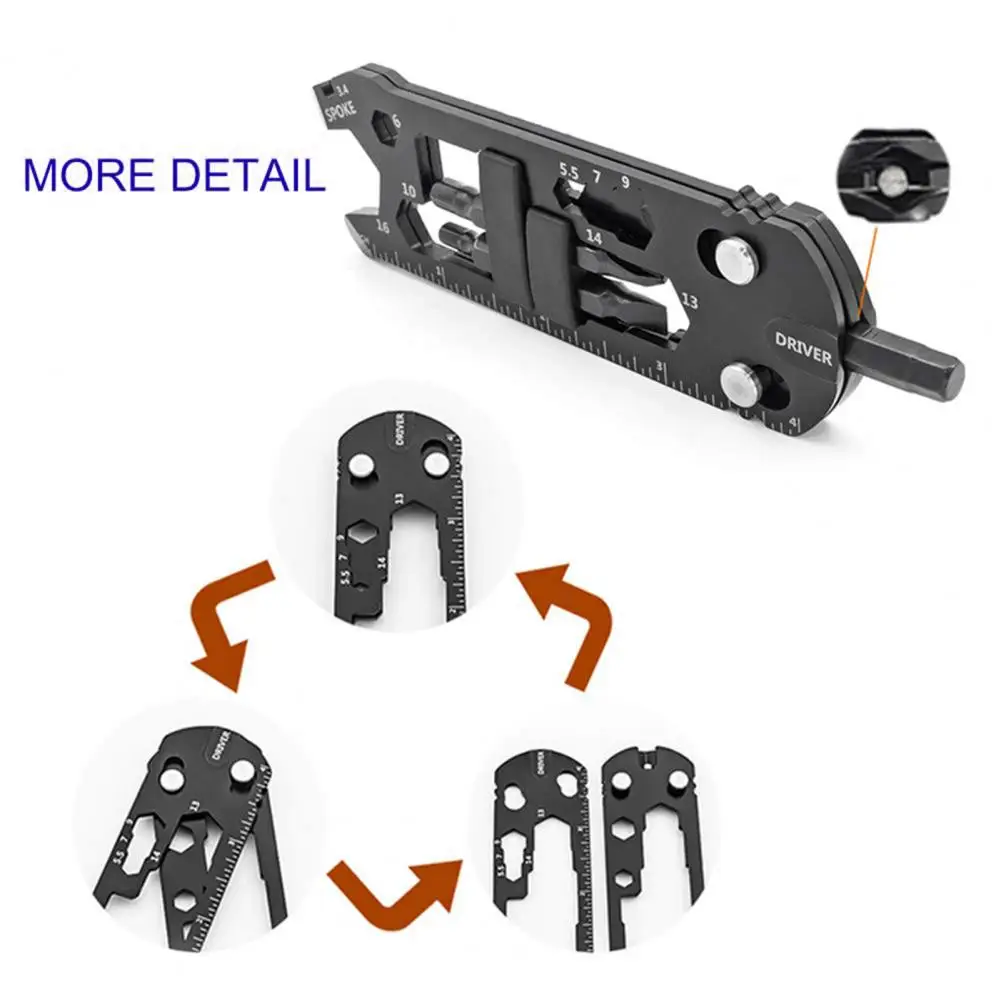 16 In 1 Portable Stainless Steel Screwdriver Wrench Ruler Multi-function MTB Mountain Cycling Spanner Bicycle Repair Tool Set