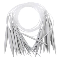 80cm Aluminum Porcelain Surface Circular Knitting Needles Round Metal Knitting Needles with Loop Weaving Needles 2-12mm