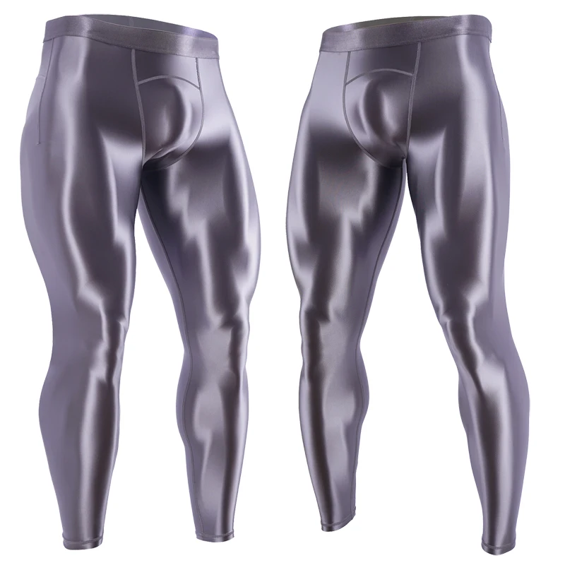 Men's oily pantyhose Compression Pants Quick Dry Fit Sportswear Running Tights Legging Fitness Training Sexy Sport Gym Leggings