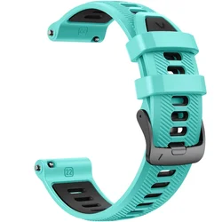 22mm Garmin Silicone Easy Fit Watch Band - Original Bracelet Replacement Strap - Forerunner 965 955 (Teal green black)