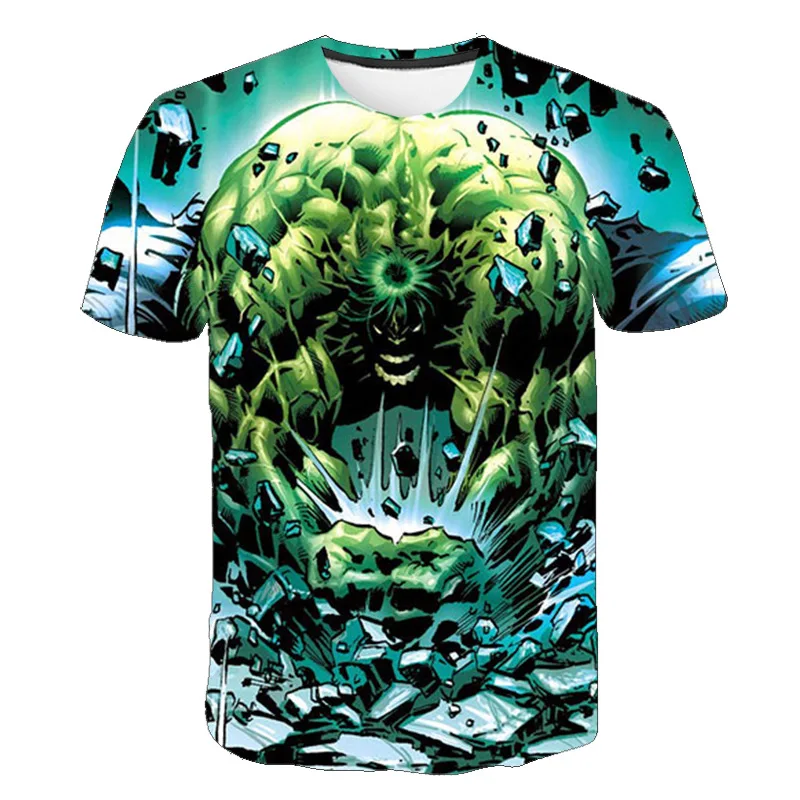 Classic Marvel Hero Hulk 3D Printed Kids T-shirt Top Daily Casual Boys and Girls Round Neck Short Sleeve 2