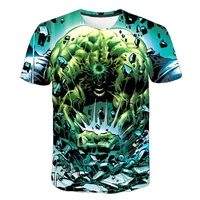 Classic Marvel Hero Hulk 3D Printed Kids T-shirt Top Daily Casual Boys and Girls Round Neck Short Sleeve 2