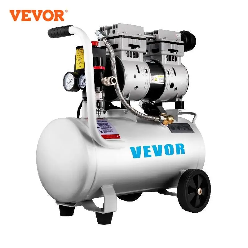 VEVOR 25/60L Air Kompressor 110V/240V Stille Oil-Free Air Kompressor 750W 1  HP Für Home Reparatur Reifen Inflation Flüstern Kompressor - AliExpress