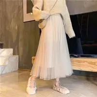 Vintage Tulle Skirt Women Streetwear Elastic High Waist Mesh Pleated Skirts Summer Elegant Korean A Line Office Ladies Skirt New - Image 5