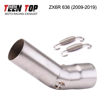 For Kawasaki ZX6R 636 Exhaust Middle Link Pipe 2009-2019 51mm Steel Modified Motorcycle Exhaust ZX6R Link Pipe