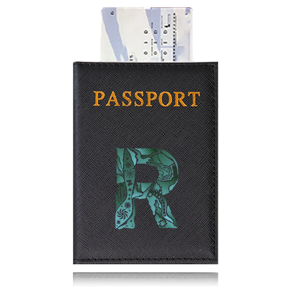 Waterproof Black Leather Passport Holder with Customizable Engraving