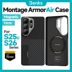 Benks Magnetic Montage ArmorAir Kevlar Fiber Ultra Thin Lightweight Case for Galaxy S26+ (Black)