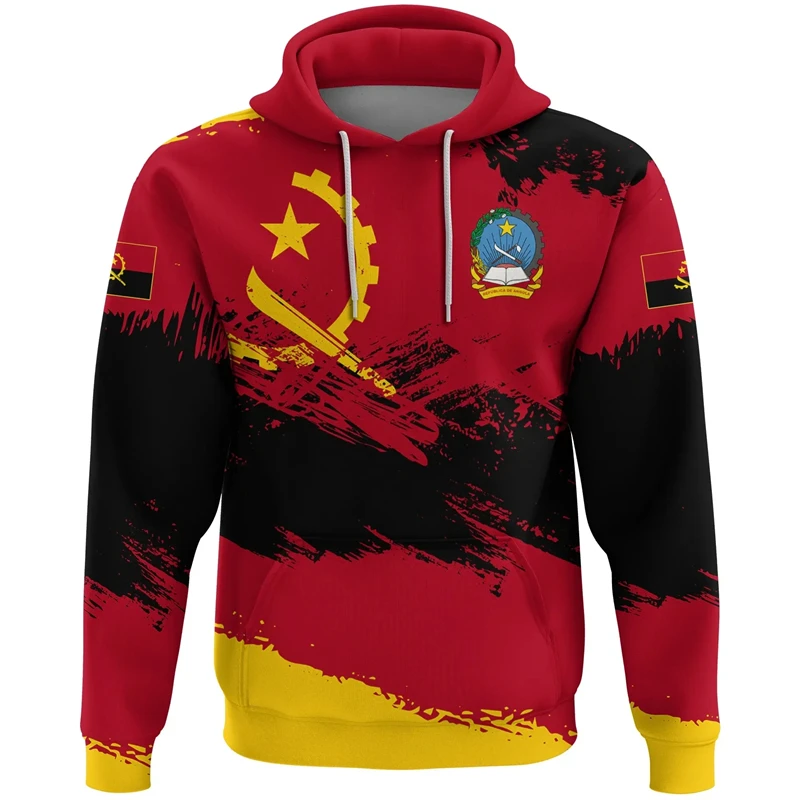 thumbnail image 1 of Nuevas sudaderas con capucha y cremallera para hombre y mujer, con estampado 3D de la bandera de Angola, de manga larga, con emblema del mapa angoleño, sudaderas de gran tamaño, 1 of 4