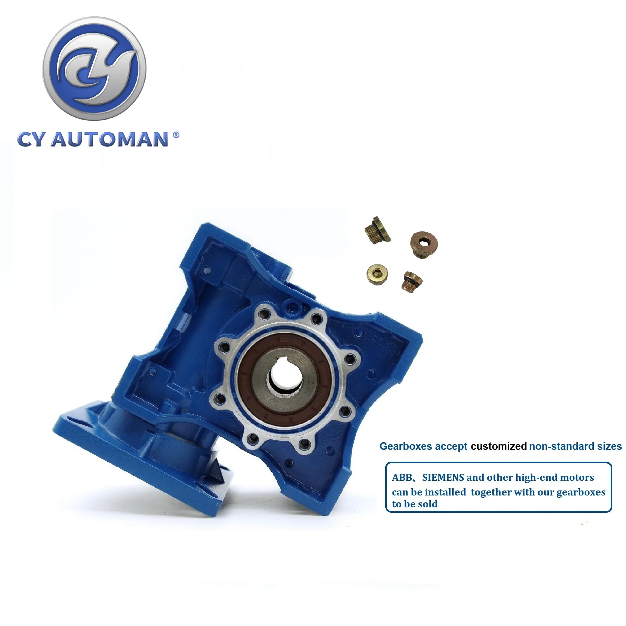 CYAutoman  Worm Gearbox Free maintenance Tin Bronze NMRW63 Input 14/19/22/24mm Output 25mm Ratio 5:1/100:1