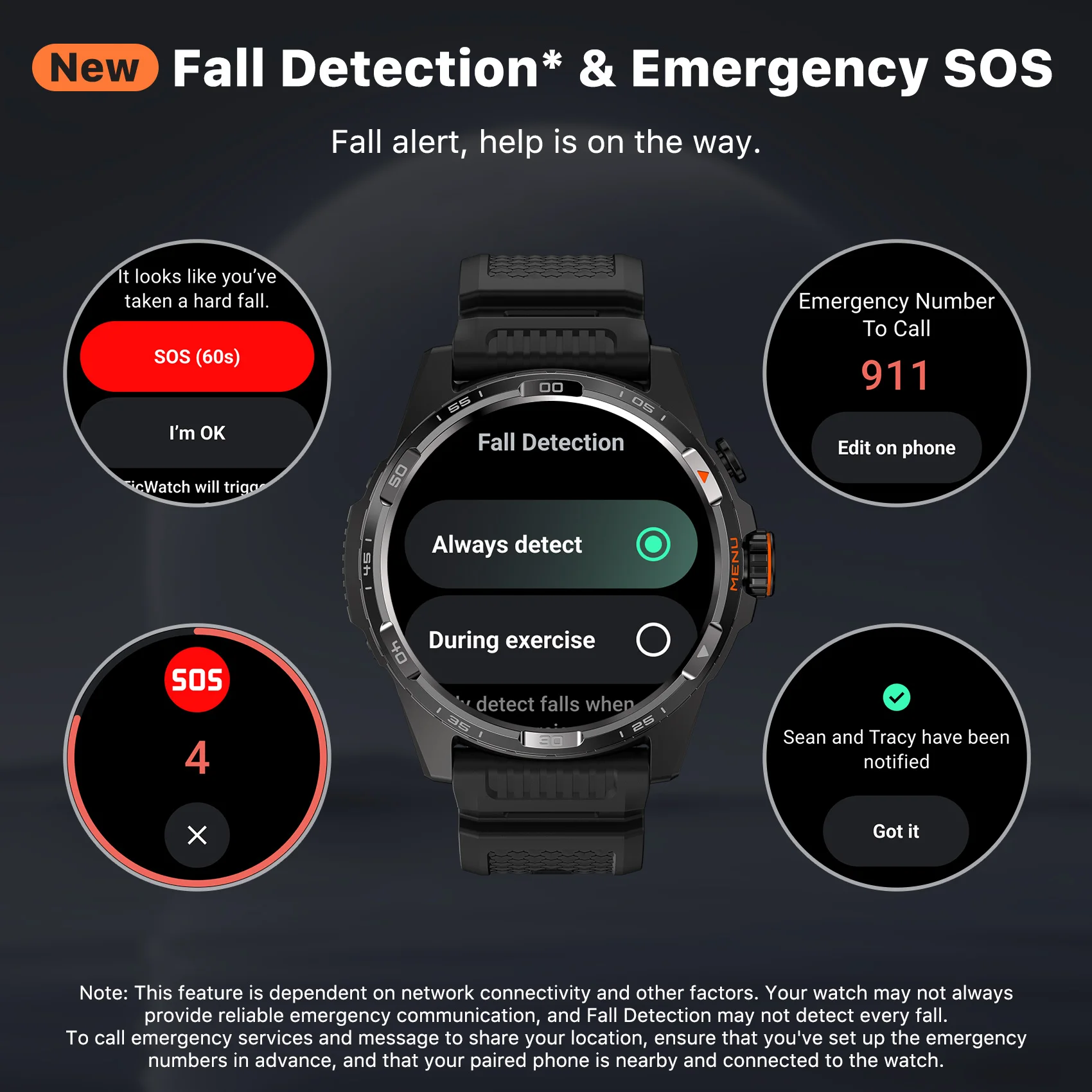 TicWatch Atlas Black Smartwatch, max 45 days Battery, motion 